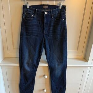 MOTHER Women's Deep Indigo Looker High-rise Skinny Jeans